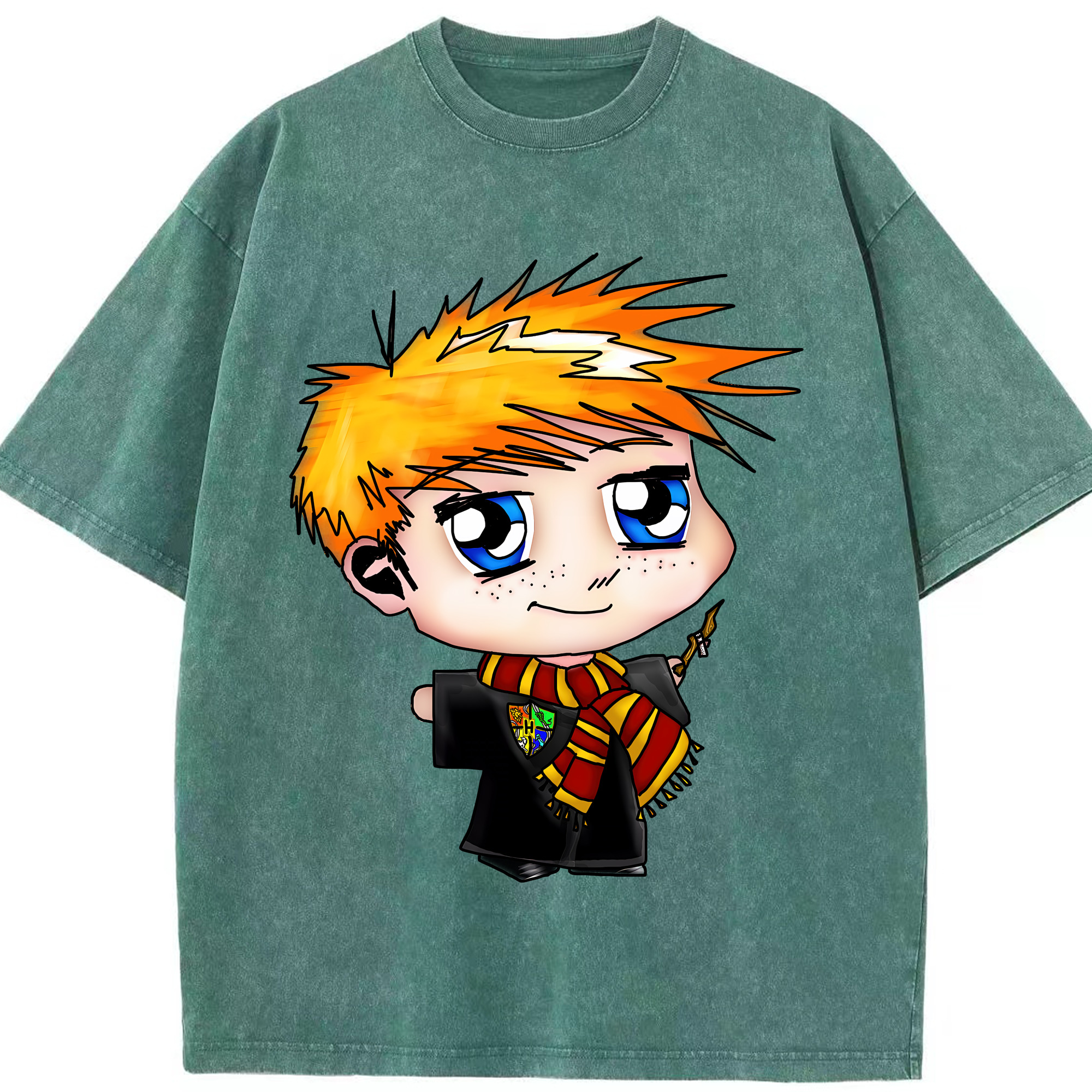 （画像用） Harry Potter ハリー・ポッターシリーズ 綿100% ヴィンテージ風 半袖Tシャツ（フロントプリント）